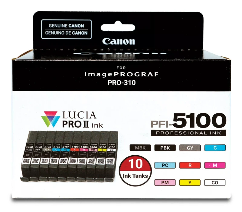Image of Canon PFI-5100 Multipack ink cartridge 10 pc(s) Original Standard Yield Cyan, Matte black, Black 6951C009