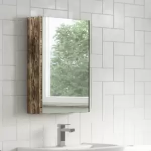 Image of Wood Effect Mirrored Wall Bathroom Cabinet 400 x 650mm - Ashford