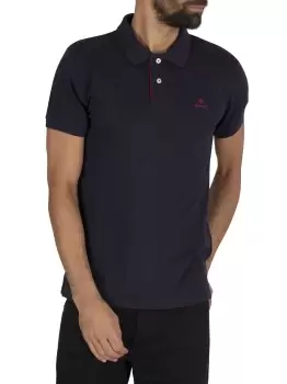 Image of Contrast Collar Pique Polo Shirt