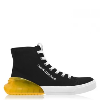 Image of Calvin Klein Jeans Merlin High Top Trainers - Black/Lemon