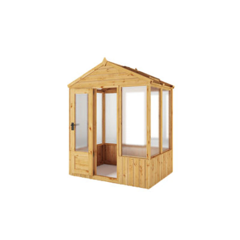 Image of Waltons 4X6 Wooden Greenhouse Apex Growhouse Tongue And Groove - Polycarbonate Glazed