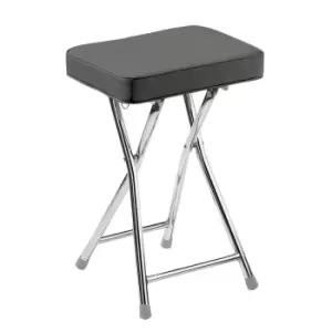 Image of Premier Housewares Fold Up Stool - Grey/Chrome