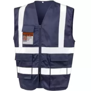 Image of WORK-GUARD by Result Unisex Adult Heavy Duty Security Vest (L) (Navy Blue) - Navy Blue