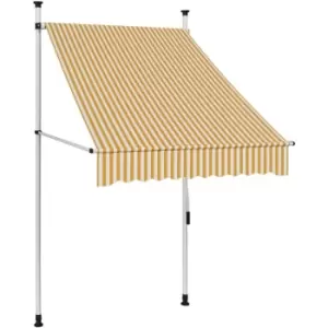 Image of Manual Retractable Awning 100cm Orange and White Stripes Vidaxl Orange