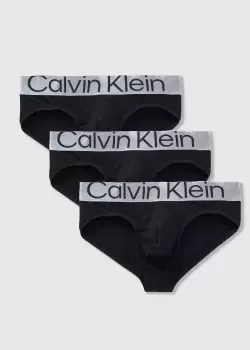 Image of Calvin Klein Mens Underwear 3 Pack Hip Briefs In Black