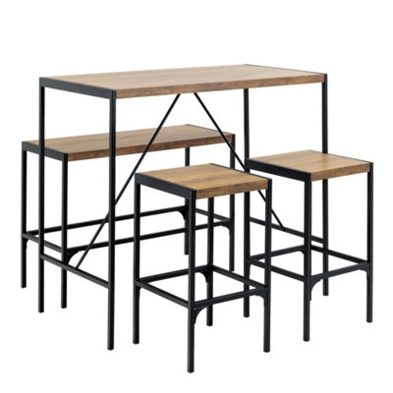 Image of Furniture To Go Bahamas Bar Table Set And Black And Oak