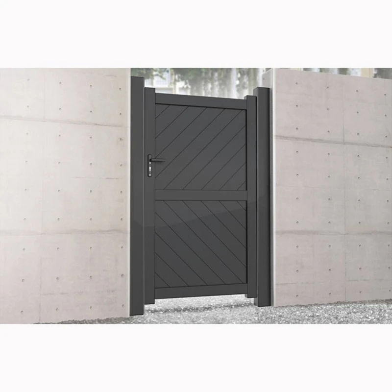 Image of Ready Made Gates Pedestrian Gate 900x2000mm Grey - Diagonal Solid Infill & Flat Top Grey Unisex