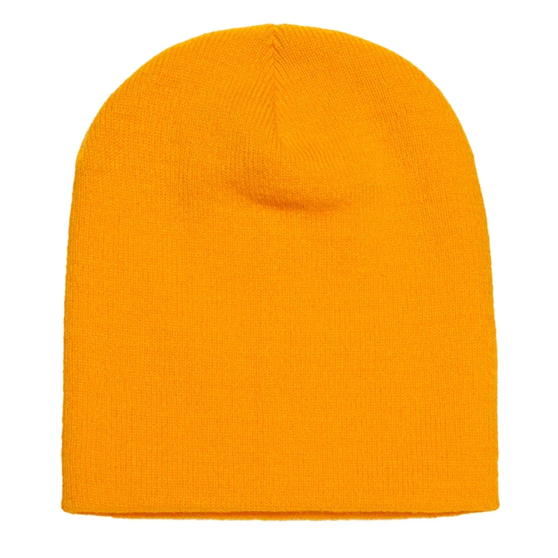 Image of Yupoong Mens Flexfit Heavyweight Standard Beanie Winter Hat in Gold Gold Male One Size