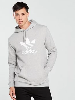 Image of adidas Originals Trefoil Pullover Hoodie - Medium Grey Heather Size M Men