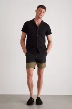 Image of Black Colour Block Swim Short