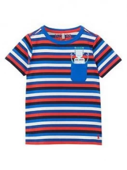 Image of Joules Toddler Boys Peeker Stripe T-Shirt - Blue