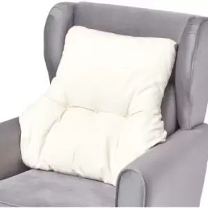 Image of Cream Cotton Back Support Cushion - Natural - Homescapes