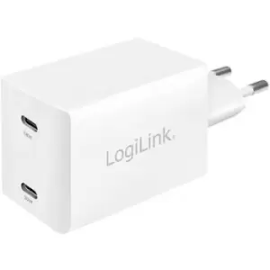 Image of LogiLink PA0231 PA0231 USB charger Mains socket Max. output current 3 A 2 x USB Power Delivery (USB-PD)