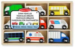 Image of Melissa Doug Wooden Town Vehicles Set.