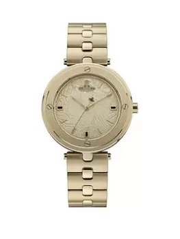 Image of Vivienne Westwood Vivienne Westwood Whitehall Ladies Quartz Watch With Champagne Dial & Gold Stainless Steel Bracelet