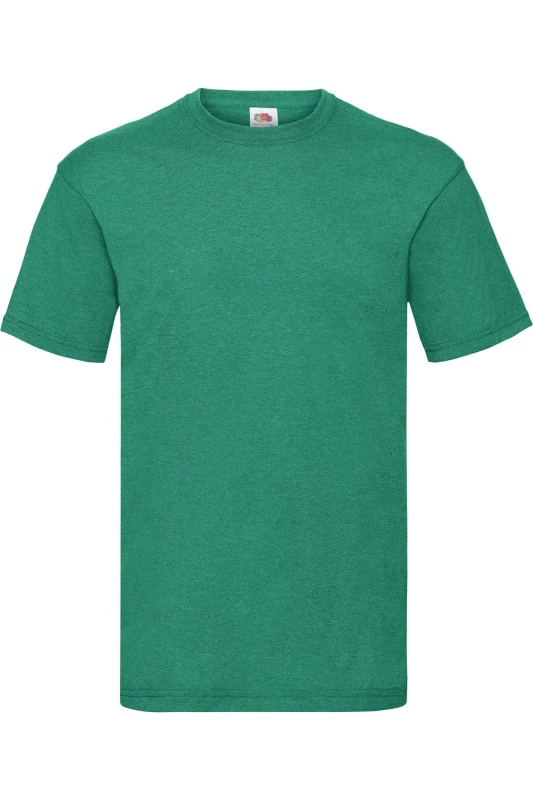 Image of Fruit Of The Loom Fruit of the Loom Men Valueweight Heather T-Shirt in Green Size: Medium Green M Male 5063425905317