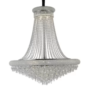 Image of Alexandra Ceiling Pendant Chandelier 20 Light Polished Chrome, Crystal