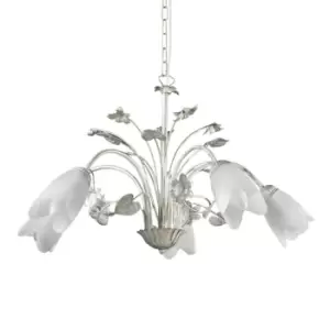Image of Petunia 5 Light Multi Arm Pendant Ceiling Light, Glass Shades