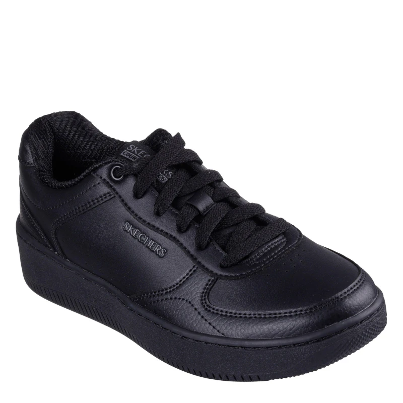 Image of Skechers Womens Court Low-Top Trainers Triple Black female 4 (37)
