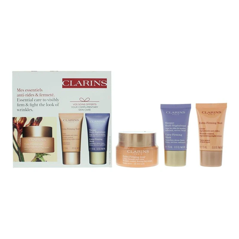Image of Clarins Extra-Firming 4 Piece Gift Set: Day Cream 50ml - Night Cream 15ml - Fac