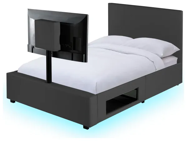 Image of X Rocker Living Ava Small Double TV Gaming Bed Frame - Grey