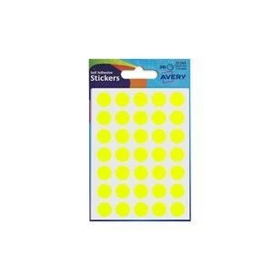 Image of Original Avery 32 284 Yellow Coloured Labels in Packets Pack of 216