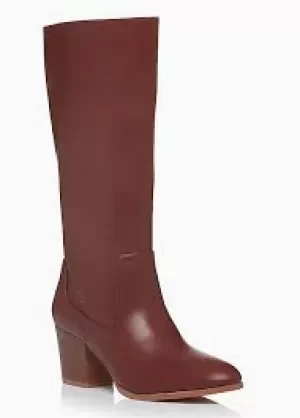 Image of Head Over Heels by Dune Tan 'Sellby' Mid Block Heel Knee High Boots - 3