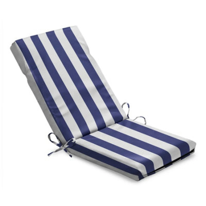 Image of Luxury Living Wide Striped Outdoor Full Chair Pad Blue
