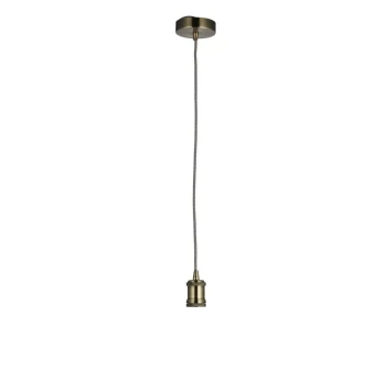 Image of Endon Directory Lighting - Endon Cambourne - 1 Light Pendant Antique Brass Plate, E27