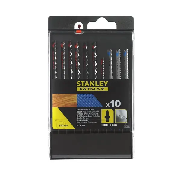 Image of Stanley Fatmax 10Pc Mixed Jigsaw Blades T - STA29240-XJ