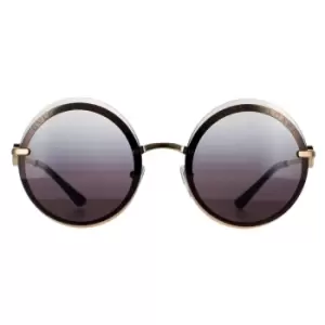 Image of Round Pink Gold Grey Gradient Sunglasses