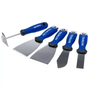 Image of Faithfull Set of Decorating Triangular Scraper Stripping Filler Putty Knife