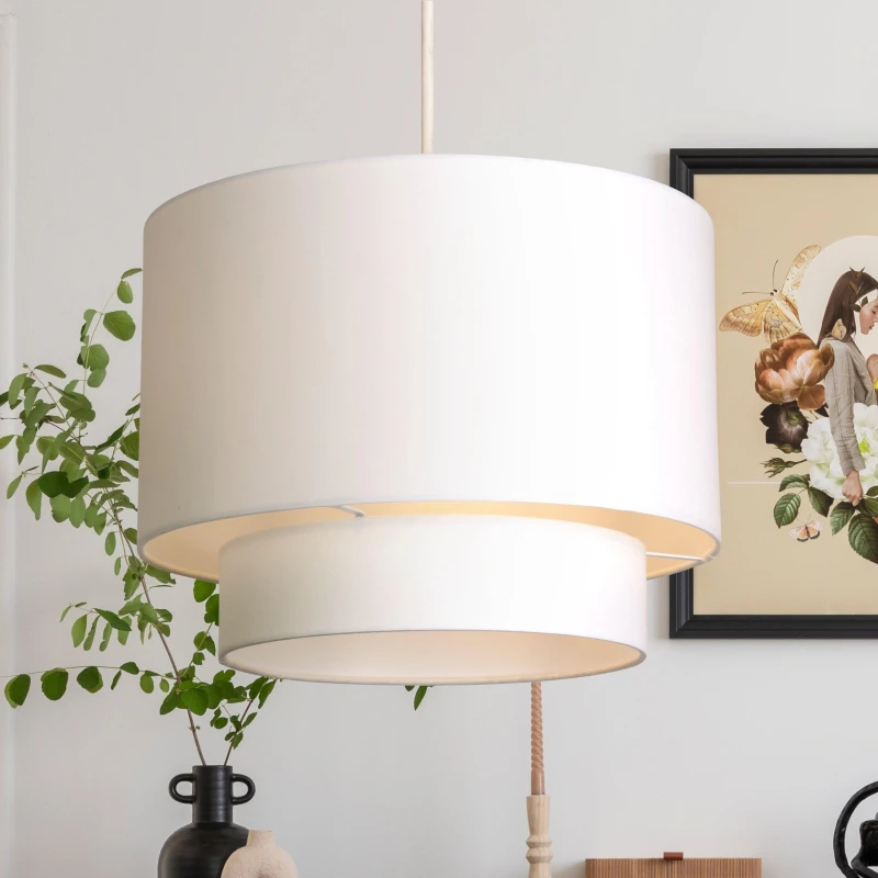 Image of Searchlight Two Tier Shade 30cm White - Searchlight White MP00701