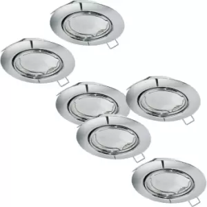 Image of 2 PACK 3 PACK Flush Adjustable Ceiling Downlight Chrome Steel 3x 5W GU10