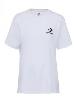 Image of Converse Star Chevron Short Sleeve Tee, White, Size XS, Women