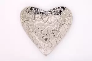 Image of Silver Heart Shaped Dish 22cm