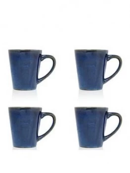 Image of Sabichi Set Of 4 Blue Reactive Glaze Mugs