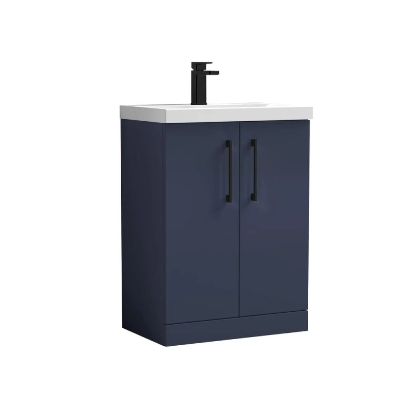 Image of Balterley Contemporary Bathroom Floor Standing 2-Door & Basin, Blue, 600mm in Blue Blue Unisex