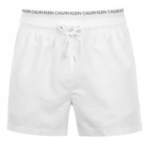 Image of Calvin Klein Calvin Mini Double Waistband Swim Shorts - White 100