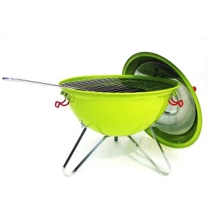 Image of Charles Bentley 14 Portable Kettle Charcoal BBQ With Grill - Green