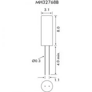 Image of Quartz crystal EuroQuartz QUARZ TC38 Cylindric 32.768 kHz