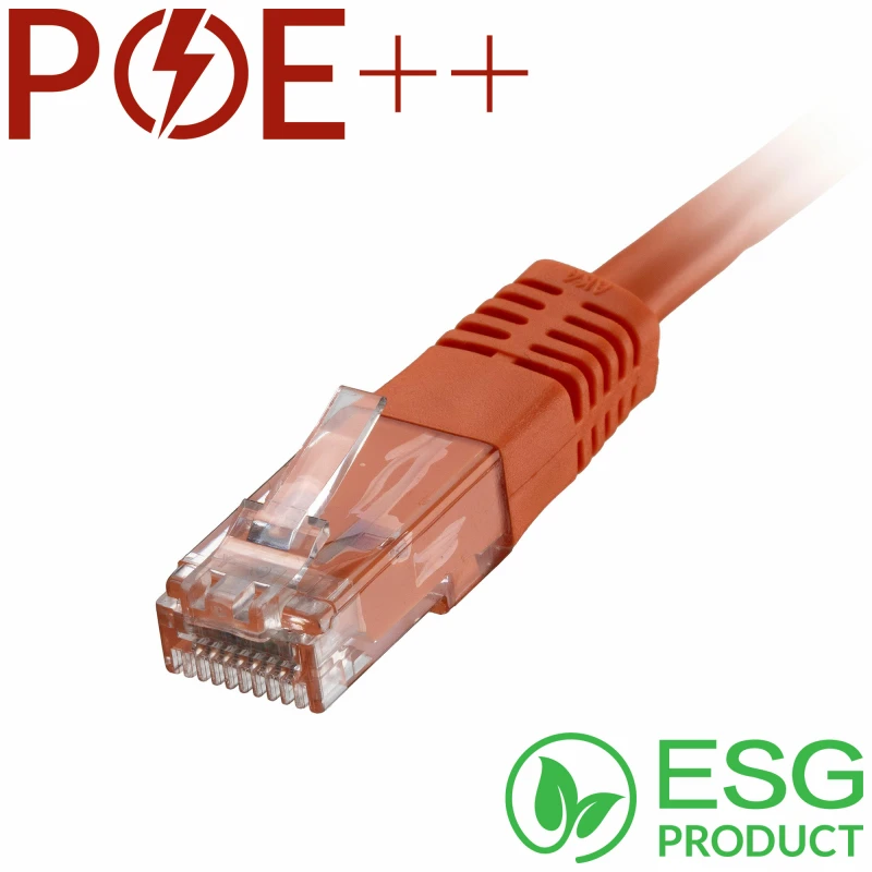 Image of Cablenet Cablenet 2m Cat6 RJ45 Orange U/UTP PVC 24AWG Flush Moulded Booted Patch Lead (PK 100) 60-9020B
