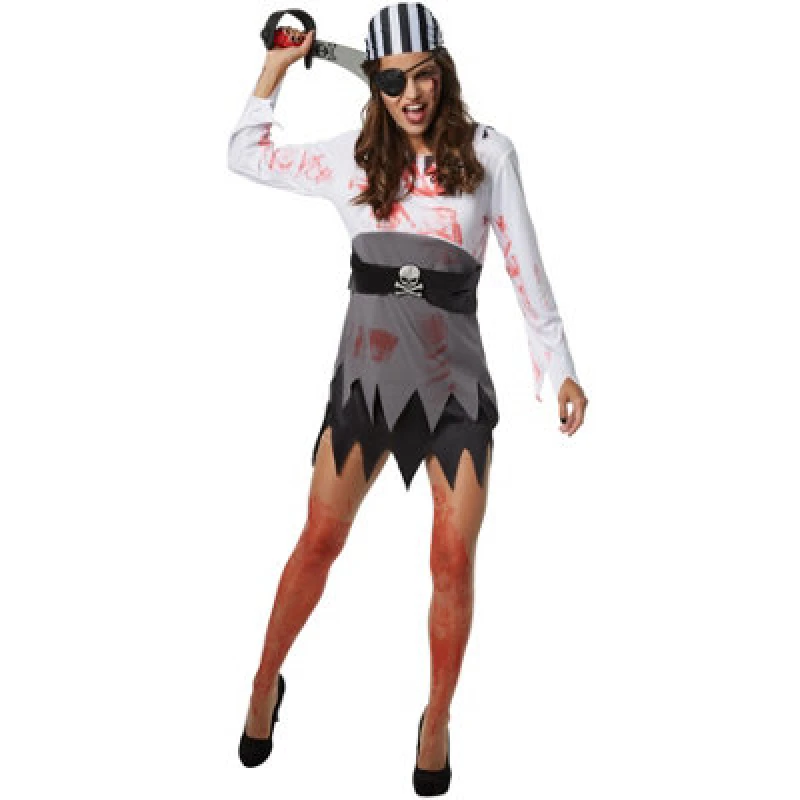 Image of Tectake Scary Female Pirate 302254 - Black/white Xxl