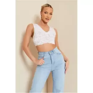 Image of I Saw It First White Lace Crop Bralet - White