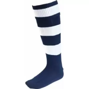 Image of Carta Sport Mens Euro Hooped Socks (7 UK-11 UK) (White/Navy)