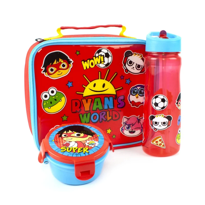 Image of Ryans World Lunch Bag Bottle and Snack Pot Red