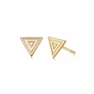 Image of Daisy London 18ct Gold Plate Artisan Stamped Stud Earrings 18ct Gold Plate