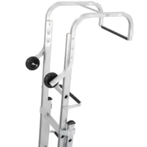 Image of 11 + 9 Rung Roof Ladder & Ridge Safety Hook Double Section 4.8m MAX Grip Steps