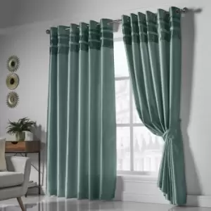 Image of Isabella Rose Denver Lined Eyelet Curtains - Jade - 167cm (66") X 229cm (90") TJ Hughes