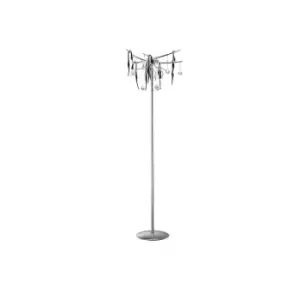 Image of Cygnet Floor Lamp 6 Light G4 Polished Chrome/Black Glass/Crystal, NOT LED/CFL Compatible Item Weight: 15kg